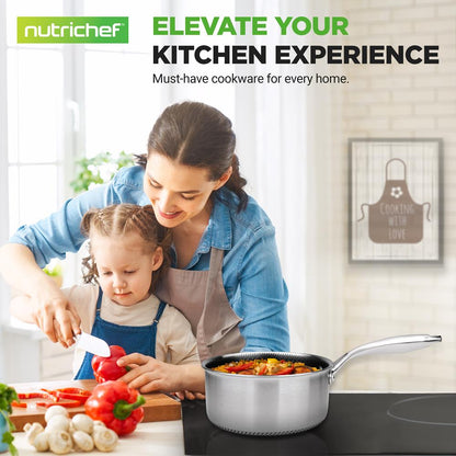 2 QT Sauce Pot - Quick Heat Non-Stick Coating Stainless Steel