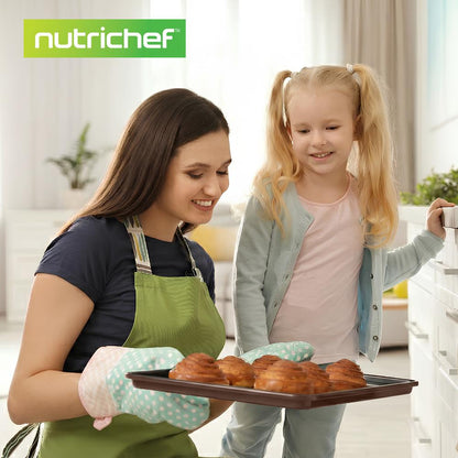 8-Piece Nonstick Bakeware Set - Space-Saving Carbon Steel Brown
