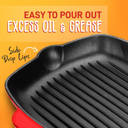 11 Cast Iron Grill Pan Perfect Grill Marks Porcelain Enamel Coating