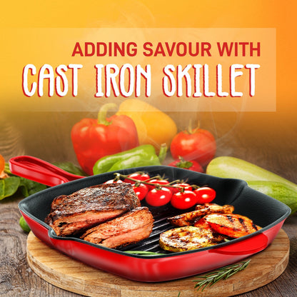 11 Cast Iron Grill Pan Perfect Grill Marks Porcelain Enamel Coating