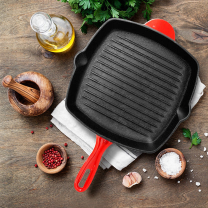 11 Cast Iron Grill Pan Perfect Grill Marks Porcelain Enamel Coating