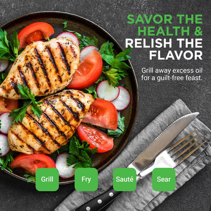 Reversible Cast Iron Grill Pan Even Heat 18 Flat & Ridged Includes Mitt
