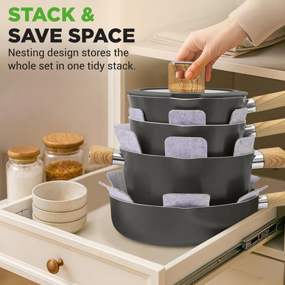 Home Kitchen Cookware Set - NCCWST14WDBK