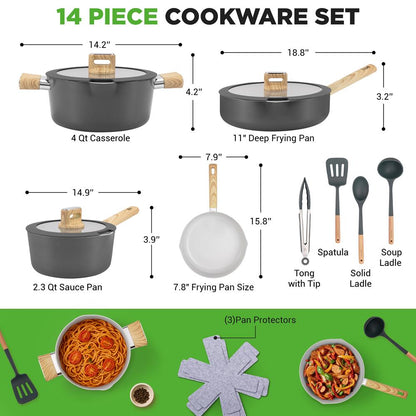Home Kitchen Cookware Set - NCCWST14WDBK
