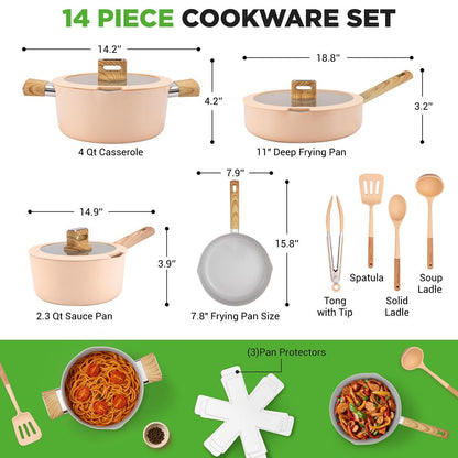 Home Kitchen Cookware Set - NCCWST14WDPK