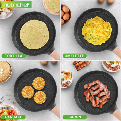11 Non-Stick Crepe Pan Easy Clean Marble Coating Includes Spreader