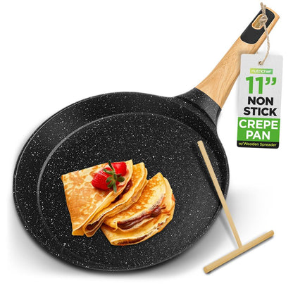 11 Non-Stick Crepe Pan Easy Clean Marble Coating Includes Spreader