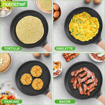 Non-Stick Crepe Pan Even Heat Marble Coating Includes Spreader