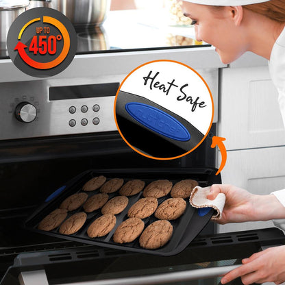 15-Piece Nonstick Bakeware Set Durable Carbon Steel Gold
