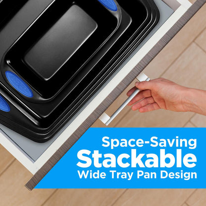 15-Piece Nonstick Bakeware Set Durable Carbon Steel Gold