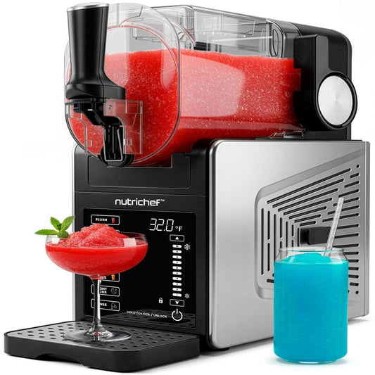 Nutrichef Slushie & Frozen Drink Maker - 7-In-1 Presets: Slush Spiked Slush Milkshake Frappe Frozen Juice Night Mode And Rinse1.9L / 64Oz Capacity With One Touch Panel With Color Display