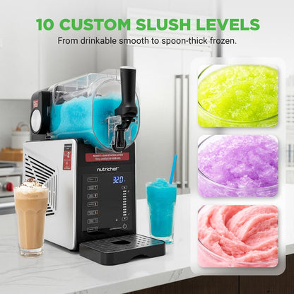 Nutrichef Slushie & Frozen Drink Maker - 7-In-1 Presets: Slush Spiked Slush Milkshake Frappe Frozen Juice Night Mode And Rinse1.9L / 64Oz Capacity With One Touch Panel With Color Display