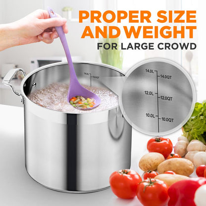 14 Qt Stock Pot - Even Heat Induction Ready Stainless Steel