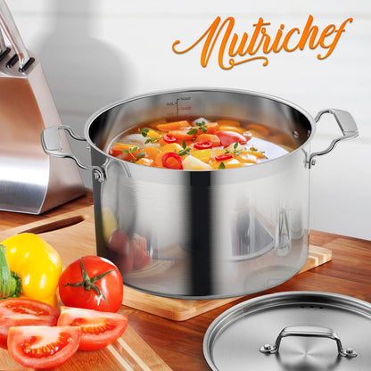 14 Qt Stock Pot - Even Heat Induction Ready Stainless Steel