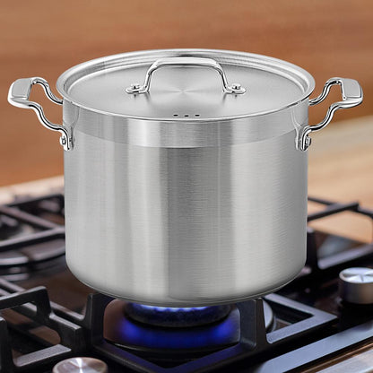 14 Qt Stock Pot - Even Heat Induction Ready Stainless Steel
