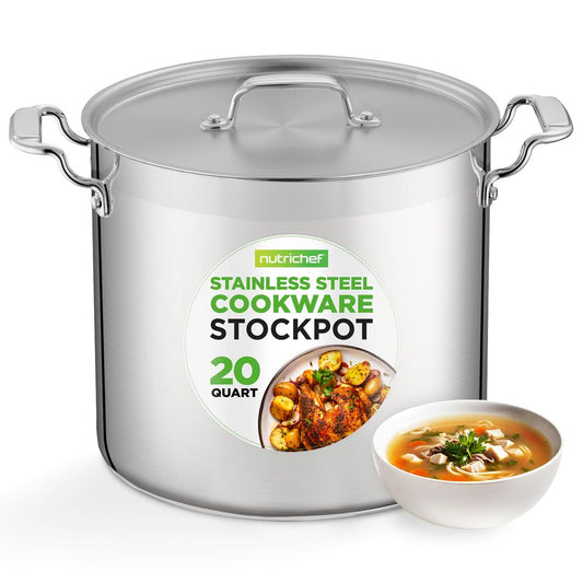 20 Qt Stockpot for Even Heat Stainless Steel Induction Compatible