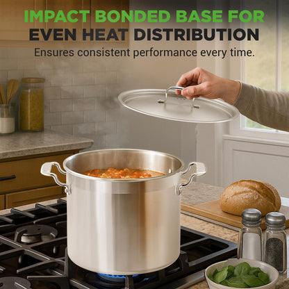 20 Qt Stockpot for Even Heat Stainless Steel Induction Compatible