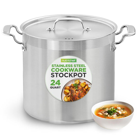 24 Qt Stainless Steel Stockpot Even Heat Induction Compatible