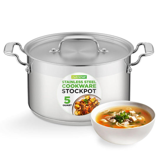 5-Quart Stockpot for Even Heat Stainless Steel Induction Compatible
