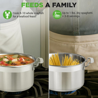5-Quart Stockpot for Even Heat Stainless Steel Induction Compatible