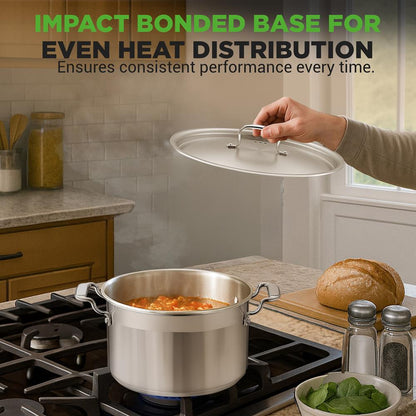 5-Quart Stockpot for Even Heat Stainless Steel Induction Compatible