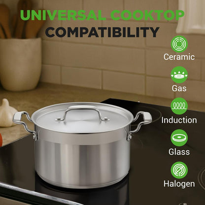 5-Quart Stockpot for Even Heat Stainless Steel Induction Compatible
