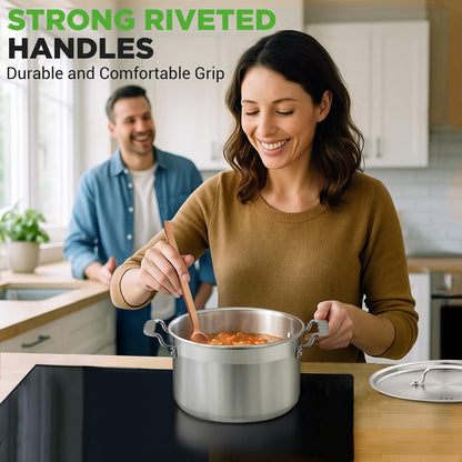 5-Quart Stockpot for Even Heat Stainless Steel Induction Compatible