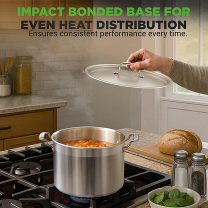 8 Qt Stockpot for Soups & Stews Induction Safe Stainless Steel