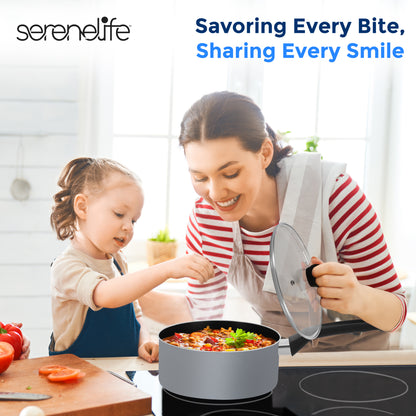 Kitchenware Pots & Pans Set – Basic Kitchen Cookware Black Non-Stick Coating Inside Heat Resistant Lacquer (6-Piece Set)